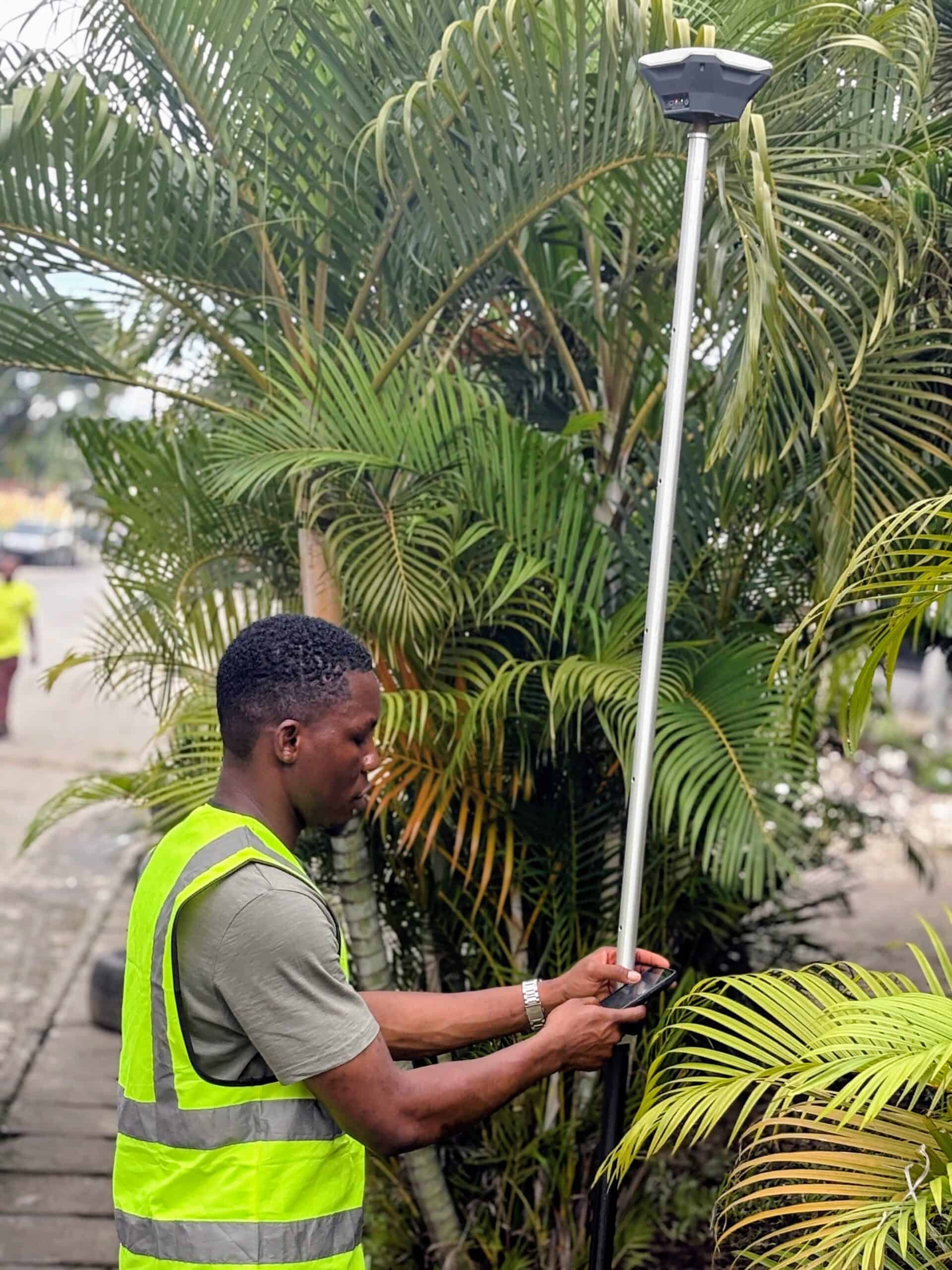 Micheal Olaogun DGPS survey work in Lekki Lagos — OME Land Surveyor SURCON License 6226